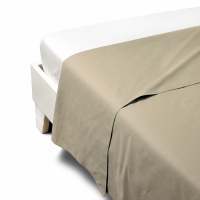 Caleffi Percalle Natural Flat Sheet - King size bed