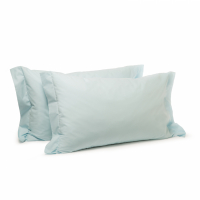 Caleffi Set of Percalle Aqua Pillowcases  - 2 Stücke