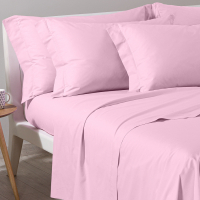 Caleffi Plain Pink Sheet Set - King size bed, 4 Stücke