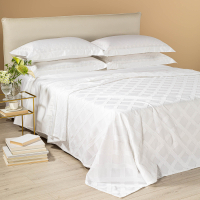 Caleffi Levante White Lightweight Bedspread  - Super King size bed