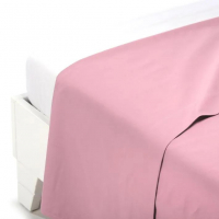 Caleffi Plain Pink Cotton Flat Sheet - Double size bed