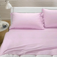 Caleffi Plain Pink Flannel Sheet Set - Einzel size bed, 3 Stücke