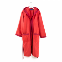 Caleffi Tecno Bicolor Red Hooded Bathrobe