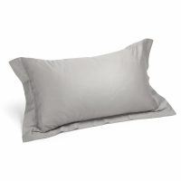 Caleffi Set of Satin Silver Pillowcases In Silver  - 2 Stücke