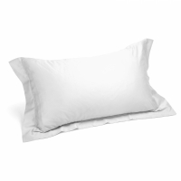 Caleffi Set of Satin Plain White Pillowcases  - 2 Stücke