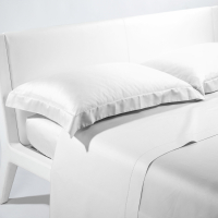 Caleffi Satin White Sheet Set - King size bed, 4 Stücke