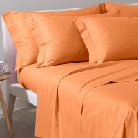 Caleffi Plain Orange Sheet Set - Einzel size bed, 3 Stücke