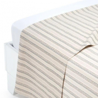 Caleffi Striped Natural Cotton Flat Sheet - Single size