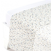 Caleffi Polka Dot Natural Cotton Flat Sheet - Double size bed