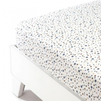 Caleffi Polka Dot Natural Cotton Fitted Sheet - Double size bed