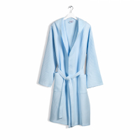 Caleffi Polo Light Blue Hooded Bathrobe