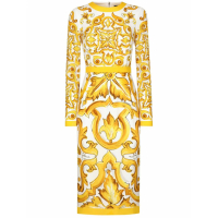 Dolce&Gabbana Robe Midi 'Majolica-Print' pour Femmes