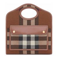 Burberry Women's 'Mini Knitted Check Pocket' Top Handle Bag