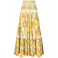 Dolce & Gabbana 'Majolica-Print Pleated' Maxirock für Damen