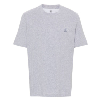 Brunello Cucinelli 'Logo-Print Méllange' T-Shirt für Herren