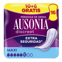 Ausonia 'Discreet' Incontinence Pads - Maxi 16 Pieces