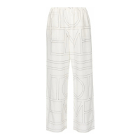 Toteme Women's 'Embroidered-Monogram' Pajama Trousers