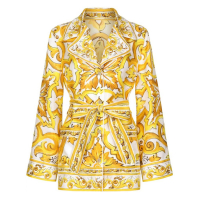 Dolce&Gabbana Chemise 'Majolica-Print Belted' pour Femmes