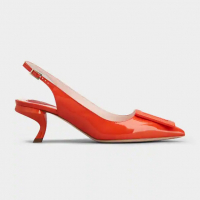 Roger Vivier Women's 'Virgule Lacquered Buckle' Slingback Pumps