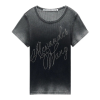 Alexander Wang Women's 'Hotfix Cursive-Logo' T-Shirt