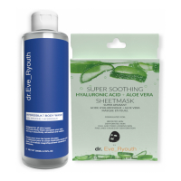 Dr. Eve_Ryouth 'Hydrosilk + Super Soothing Hyaluronic Acid + Aloe Vera' Body Wash, Sheet Mask - 2 Pieces