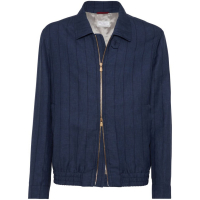 Brunello Cucinelli Veste 'Striped Zip-Up' pour Hommes