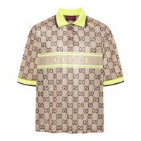 Gucci Men's 'GG Supreme Perforated' Polo Shirt