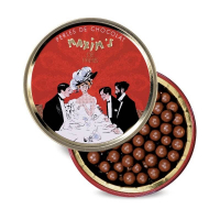 Maxim's Round metal box | Milk chocolate pearls