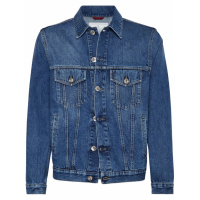 Brunello Cucinelli Men's 'Spread-Collar' Denim Jacket