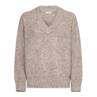 Brunello Cucinelli Women's 'Embellished English Ribbed' Sweater