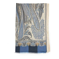 Etro Écharpe en laine 'Paisley-Print Frayed-Edge' pour Hommes