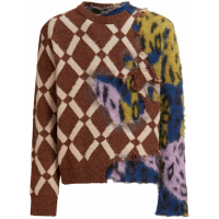 Marni Men's 'Distressed-Effect Colour-Block' Sweater