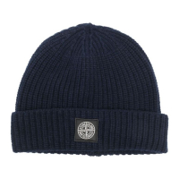 Stone Island Bonnet 'Logo-Patch Ribbed' pour Hommes