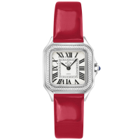 Gevril GV2 Milan Women's Silver Dial Bright Red Leather Strap Watch