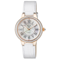 Gevril Women's Astor II MOP Dial IPRG White strap Watch