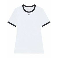 Courrèges Women's 'Contrasting-Trim' T-Shirt