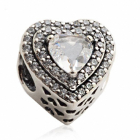 Pandora Charm 'Sparkling Leveled Hearts' pour Femmes