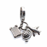 Pandora Charm 'Airplane, Globe & Suitcase Dangle' pour Femmes