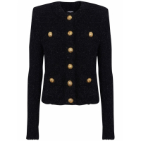 Balmain Veste 'Button-Fastening Tweed' pour Femmes