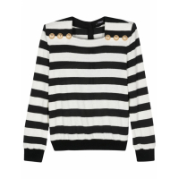 Balmain Pull 'Embossed-Button Striped' pour Femmes