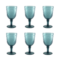 Aulica Set Of 6 Blue Wine Glasses