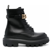 Dolce&Gabbana Women's 'Logo-Buckle' Combat Boots