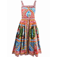 Dolce & Gabbana Robe Midi 'Carretto-Print' pour Femmes