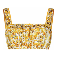 Dolce & Gabbana Women's 'Majolica-Print' Crop Top