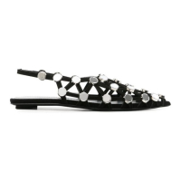 The Attico Women's 'Grid Rhinestone-Embellished' Ballerinas