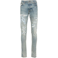 Amiri Men's 'Staggered-Logo' Skinny Jeans