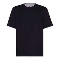 Brunello Cucinelli T-shirt 'Contrasting-Trim' pour Hommes