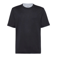 Brunello Cucinelli T-shirt 'Contrasting-Trim' pour Hommes