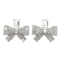 Self Portrait Women's 'Small Crystal Bow' Earrings