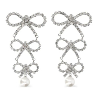 Self Portrait Boucles d'oreilles 'Tiered Crystal-Bow' pour Femmes